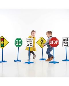 Large Plastic Traffic Signs 6pcs