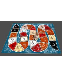 Alphabet Rainbow Serpent Carpet 2m x 3m