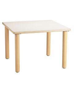 Square Birch Ply Laminated Table with Timber Legs 60cmL x 60cmW x 46cmH