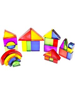 Acrylic Building Blocks in Wooden Storage Box 30pcs